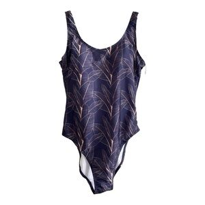 NWT Nicole Miller Palm Leaf Print One Piece Swimsuit